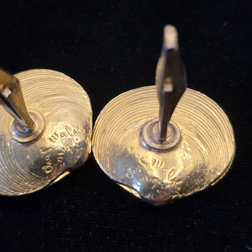 Sterling Charles Walker Original Clam Shell Cufflinks Vermeil Heavy